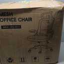 Fizzin Ergonomic Office Chair, 400 LBS Computer Chairs with Adjustable Lumbar Support, Breathable Mesh Desk Chair Ergonomic with Thickened Cushion, Comfy Home Office Desk Chair (Black), Medium
