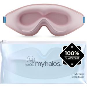 MyHalos Sleep Mask  3D Blackout Eye Mask for Women & Men, Side Sleepers, Zero Pressure Memory Foam Eyelash Friendly, Breathable,Award-Winning Sleep Aid for Travel (Peach Orange, 1 Count (Pack of 1))