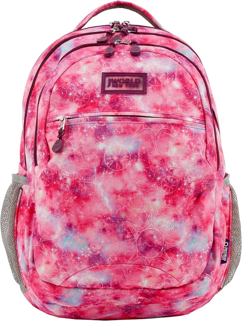 J World Cornelia High School Backpack for Girls. Pattern Bookbag for Kids, Purple Galaxy, One Size