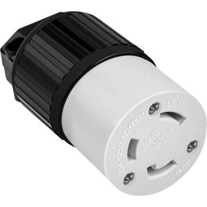 ENERLITES NEMA L5-30R Locking Connector for Generator, Twist Lock Female Plug, 30 Amp, 125 Volt, 2 Pole, 3 Wire Grounding, Industrial Grade Heavy Duty, UL Listed, 66452-BK, Black
