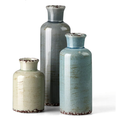CwlwGO- Ceramic Vase Set of 3, Small Flower Vases for Home Decoration, Modern Farmhouse Decor, Living Room Kitchen Table Centerpieces, Shelf, Mantel, Fireplace and Entrance Decorations-Multicolor