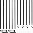 Over The Table Rod Stand with Clamps, Adjustable 13"-42'' Tall 29"-98" Length Metal Table Arch Hanging Rod Stand, Balloon and Flower Frame for Weddings Birthdays Party Halloween Christmas Decoration