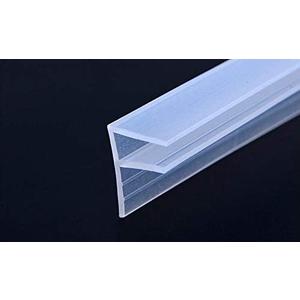 10 Ft ( Feet ) Glass Shower Door Seal Strip, Frameless Weatherproof Shower Door Seal Strip Silicone Rubber Sweep for 1/4 inch Glass , Clear (1/4 inch(6mm), F-Type)