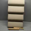 Senneny Imitation Linen Faux Leather Dog Stairs, for Pets up to 150 lbs, Waterproof, Scratch Resistant Pet Steps/Stairs with High Density Foam and Detachable Wooden Legs, Light Beige Linen, 4 Step