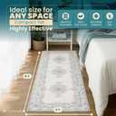 Istana Hallway Runner Rug 2x8  Pink Beige Whisper/Grey/Blue Entryway Rug -Silk's Soft Touch Runners for Hallways - Stylish Kitchen Runner Rug Non Slip