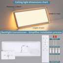 23 Inch Dimmable LED Flush Mount Ceiling Light Fixture with Remote, Square Low Profile Ceiling Light,3000K6500K Color Changing,1800K Night Light,White,for Bedroom,Kitchen,Living Room