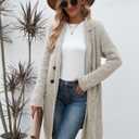 CiCiBird Women Fall Long Cardigan Sweater Trendy Knit Jacket Coat Dressy Blazer Coatigan (S)