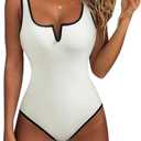 SUUKSESS Women Sexy Tummy Control One Piece Swimsuits High Cut Bathing Suit 2026, L