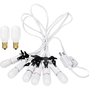 Village Collection Accessories Six Socket Light Set, 108 Inch, 8 White Replacement Bulbs. for use with Various Village Series