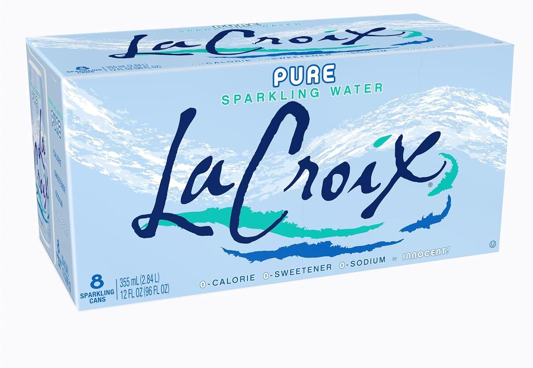 LaCroix Sparkling Water, Pure, 12 Fl Oz (pack of 8) (EXP 06/30/26)