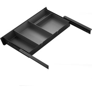 Under Desk Drawer with Removable Tray, 22.4" Wide 2-in-1 Organizer – 60° Ergonomic Tilt, 4-Compartment Insert for Pens, Phones & Cables, Ball Bearing Slides, for Home Office & Student Desk