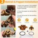 For Febco 765 3/4 Repair kit, 765 3/4in & 1/2in Model, 905-211 Bonnet Poppet Repair Kit & 905-051 Check Valve Assembly Kit & Canopy for FEBCO 765 1/2" and 3/4" Backflow Preventer & Vacuum Breaker