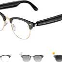 Smart Glasses, Photochromic Lenses Bluetooth Glasses, Blue Light Blocking, Open-Ear Speakers, Ligthweight Design Photochromic Sunglasses for Men and Women, Gold UF-C8 Ultra (No translation function)