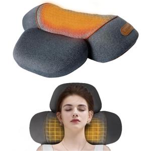 Non-Rechargeable 3-in-1 Neck Massager Pillow with Heat for Pain Relief Deep Tissue, Cervical Neck Pillow with Traction Massager,Dark Grey