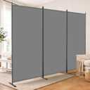 AKTOP Room Divider 3 Panel, Folding Fabric Wall Divider for Room Separation, Portable Room Partitions and Dividers 103"W x 70''H, Freestanding Privacy Screen for Office, Dorm, Studio, Classroom, Grey