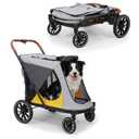 Dog Stroller for Large-Dogs: Easy Fold Dual Entry Onefoot Brake
