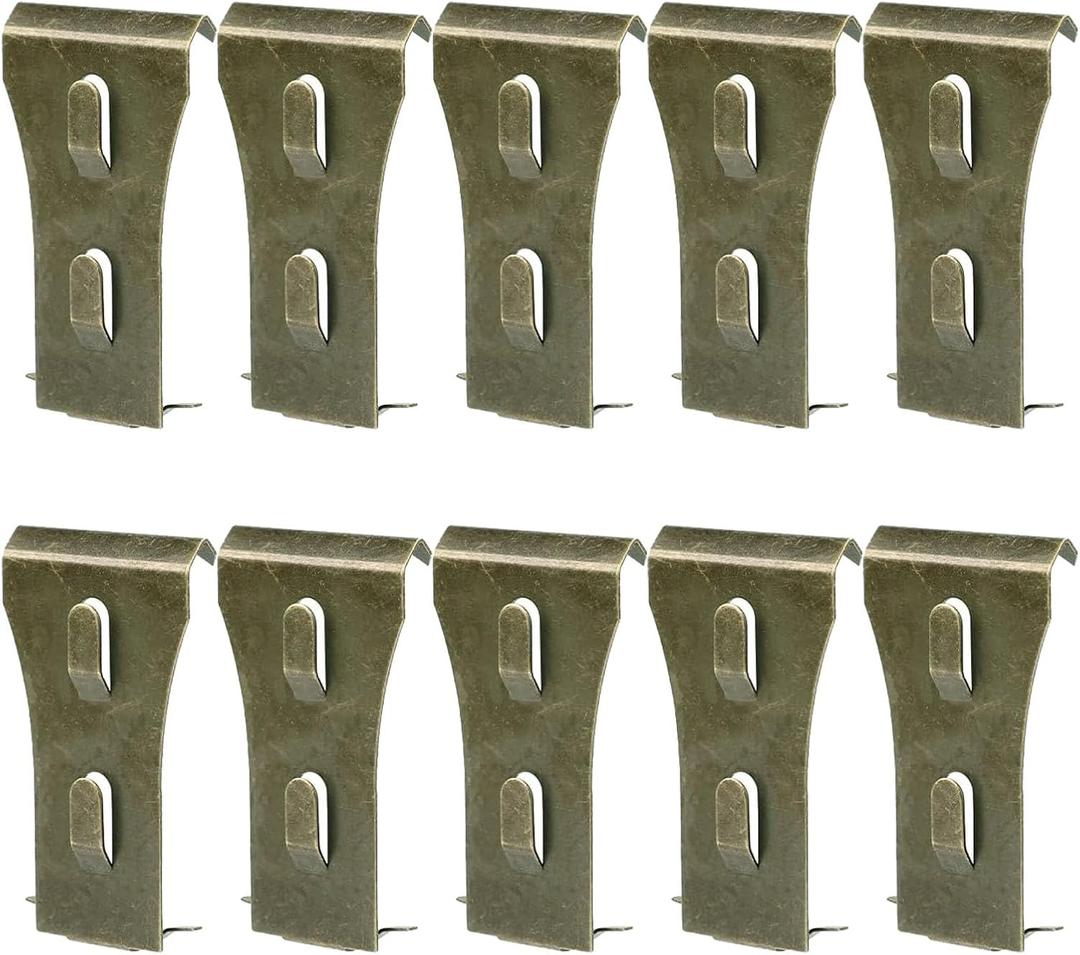 2 x Brick Clips for Hanging Outdoors Brick Hook Clips 20Pcs Heavy Duty Brick Wall Clips Steel Brick Hanger No Drill Fits 2-1/4 to 2-2/5 Inch Bricks (Bronze-10pcs), 3.7*6.7