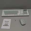 Wireless Keyboard and Mouse Combo, Full-Sized Wireless Keyboard and Adjustable DPI Mouse, 2.4GHz USB Receiver, Silent Keyboard and Mouse for PC, Windows, MAC, Desktop, Laptop (Avocado Green)