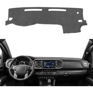 Dash Cover Mat Custom Interior Center Console Compatible with Toyota Tacoma 2016-2023 Dashboard Cover Pad Carpet Protector （Gray）