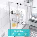 Aitatty Over the Door Hanging Shower Caddy: Rustproof Hanging Organizer over the Door - No Drilling Bathroom Rack for Inside Shower Chrome