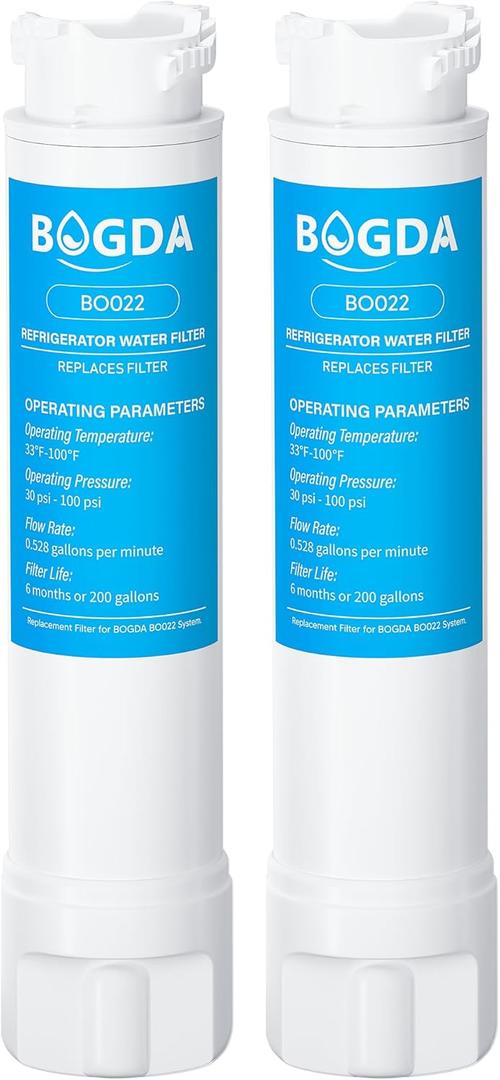 Water Filter Fit for EPTWFU01 Frigi-daire Replacement 2 count, Compatible with Pure-Source Ultra 2, EWF-02, 012505454226, 4562222, Multiple Filtration and Drink Clear, white,By BOGDA