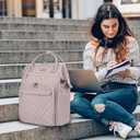 VANKEAN 17 Inch Laptop Backpack for Women Fashion Computer Work Bag, Large Capacity Waterproof Backpack, College Daypack Business Travel Backpack, Light Dusty Pink