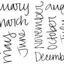 Calendar Month Handwriting Planner Stickers for Journaling, Scrapbooking, Cardmaking, Arts & Crafts - 12 Pieces