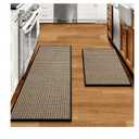 Kitchen Rugs and Mats Non Skid Washable Set of 2 PCS, Absorbent Runner Rugs for Kitchen, Front of Sink, Kitchen Mats for Floor, 17.3"x 47"+17.3"x 29" (Black)