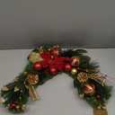 Suncalla 24 Inch Christmas Swag Decoration Christmas Table Centerpiece Artificial Decorative Swag with Berries Pine Cone Red Bow Xmas Balls for Table Fireplace Mantel Front Door Wall Windows Decor