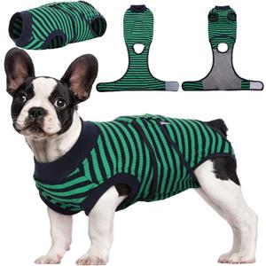Kuoser Recovery Suit for Dogs Cats After Surgery, Professional Pet Recovery Shirt Dog Abdominal Wounds Bandages, Substitute E-Collar & Cone,Prevent Licking Dog Onesies Pet Surgery Recovery Suit (Small (Back:11.4-13.4'', Weight:7-15 Lb))
