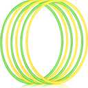 6 Pcs Exercise Hoop Detachable Fitness Rings Adjustable Plastic Toy Fitness Hoop Playground Toys Colored Circles for Teens Games Gymnastics Agility, 28 Inch(Green, Yellow)