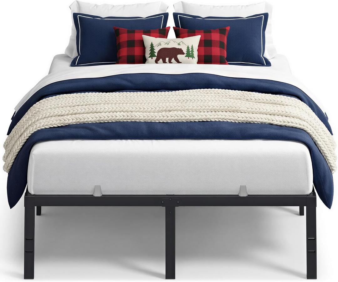 VASAGLE Full Steel Bed Frame, 16 Inches Tall, 1100lb Weight Capacity