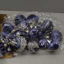 Poen 24 Pcs Christmas Balls Ornaments 3 Size Satin Silk Xmas Hanging Ball Decorations Luxury Shatterproof Christmas Tree Decor for Xmas Holiday Wedding Party Decoration(Blue)