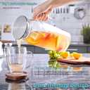 Bivvclaz 2 Liter 68 oz Glass Pitcher with Lid and Handle, Glass Carafe for Hot/Cold Water, Large Iced Tea Pitcher for Coffee, Juice and Homemade Beverage (Clear)