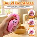 Dumpling Squishies, Glitter Dumpling, Glitter Dumplings Squishy with Box, Dumplings Sensory Squeeze Toy for Stress Relief Stretchy Desk Toys (Pink)