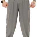 Men's Loose Fit Cotton Sweatpants with Zippered Pockets, Gym Lifestyle Pants (Grey)