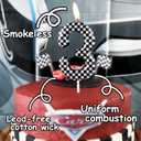 3 x Black White Checkered Birthday Candles, Checkered Flag Racing Theme Number Birthday Cake Decoration, Car Enthusiast Party Decor, 7th Birthday Cake Candles for Boys and Girls, Kids Party Supplies