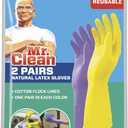 Mr. Clean Small Reusable Latex Gloves, 2 Color, 2 Pairs