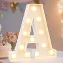 Pooqla LED Marquee Letter Lights Sign, Light Up Alphabet Letter for Home Party Wedding Decoration A