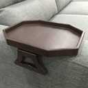 Xchouxer Sofa Arm Clip Table, Armrest Tray Table, Drinks/Remote Control/Snacks Holder, 9 in x 12.3 in x 4.5 in  (Cherry Brown)