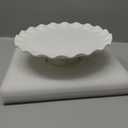White Cake Stand, 10 Inch Cake Stands for Tea Party, Round Dessert Stand for 8 Inch Cake, Small Cake Plate Cupcake Stand for Dessert Table Display, Ruffle Trim