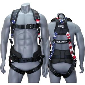 AFP Fall Protection Full-Body Premium Safety Harness, 8 Thick Support Belt, Aluminum D-Rings, Tongue Buckle (OSHA/ANSI PPE)