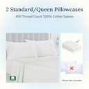 California Design Den Standard Queen Size Pillowcase Set - 400 Thread Count, 100% Cotton Sateen, Set of 2 Pillow Covers, Breathable, Cooling, Soft for Quality Sleep - Ivory (Pale Tone)