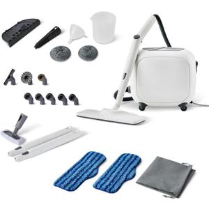 Amazon Basics Multipurpose Steam Cleaner for Home with 22 Accessories, Chemical-Free Cleaning, 51oz tank, 1500W, White