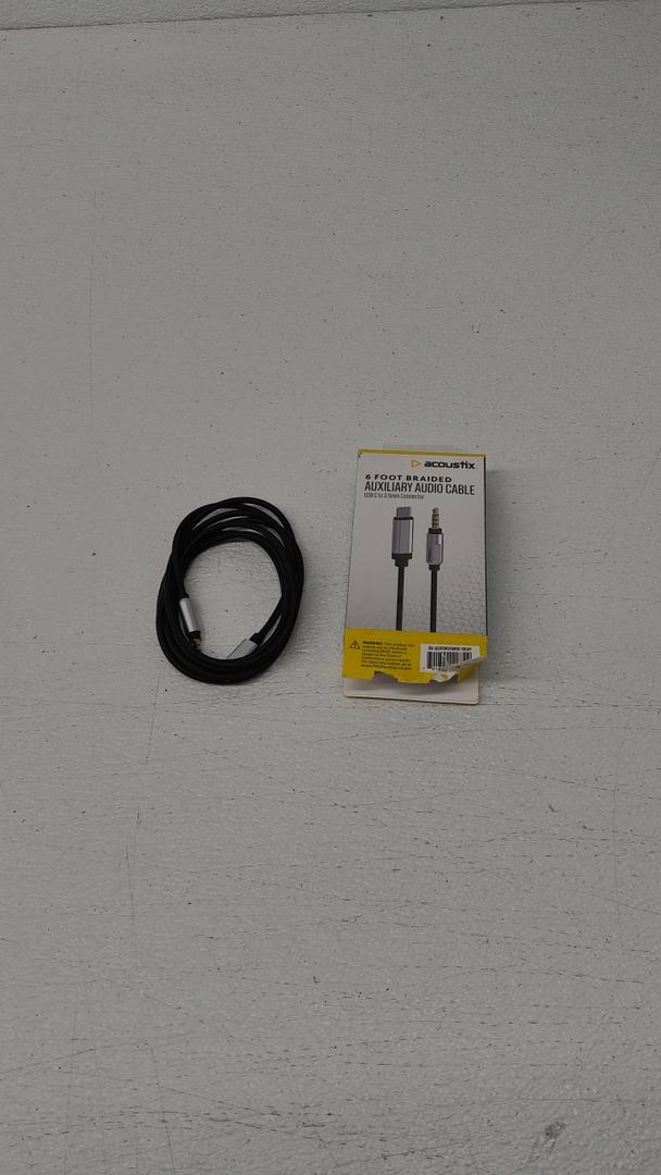ACOUSTIX 6 Foot Braided Auxiliary Audio Cable 3.5 mm