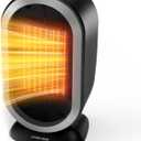 Space Heater, 1200W PTC Fast Heating Ceramic Room Small Heater, Two-Speed Portable Heater Fan with Adjustable, Overheating Protection, Dumping Shutdown, Electric Heaters (Black)