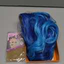 Blue Curly Long Wigs for Women with White Wavy Middle Part Cosplay Hair Wig Synthetic Fibre Halloween Costume Wig (Blue White)