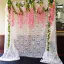 Artificial Wisteria Hanging Flowers Fake Wisteria Flower Garland Silk Vines Rattan Decor for Home Wedding Arch Wall Garden Greenery Bedroom Outdoor Office Party Decoration (12, Dark Pink)