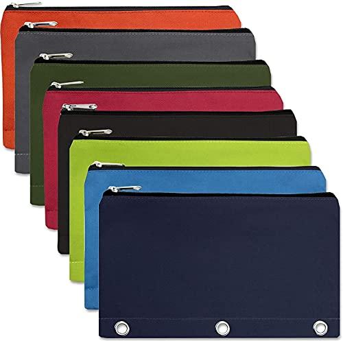 16 Pencil Pouches for 3 Ring Binder Bulk Pencil Bags with Zipper, Large Binder Pencil Pouch Bundle for School, Offices, Budgeting