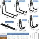 30 Pack Garage Hooks Heavy Duty, Rust-Resistant Solid Steel Wall Mount Hangers for Hanging Ladders & Bikes, Non-Slip PVC Coating Tool Organizer, 5 Sizes U & J Shapes + 2 Straps